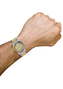 Diamond Gold Rolex Watch For Men 16233 | 36Mm | Rainbow Sapphire Bezel | Iced Out Green Arabic Numeral Dial | Jubilee Band