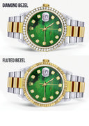Diamond Rolex Datejust for Men 16233 Two Tone | 36MM | Green Diamond Mother Of Pearl Dial | Oyster Band