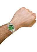 Diamond Gold Rolex Watch For Men 16233 | 36Mm | Green Mother of Pearl Dial | Two Row 4.25 Carat Bezel | Jubilee Band