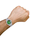 Mens Rolex Datejust Watch 16200 | 36Mm | Green Mother of Pearl Dial | Two Row 4.25 Carat Bezel | Jubilee Band