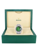 Iced Out Rolex Datejust 36 MM | Stainless Steel | 16.5 Carats of Diamonds | Green Mother of Pearl Diamond Dial | Jubilee Band | Model 116200