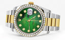 New Style | Diamond Gold Rolex Watch For Men | 36Mm | Green Mother Of Pearl Dial | Oyster Band