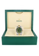 New Style | Gold & Steel Rolex Datejust Watch | 36Mm | Green Roman Diamond Dial | Oyster Band