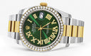 New Style | Gold & Steel Rolex Datejust Watch | 36Mm | Green Roman Diamond Dial | Oyster Band