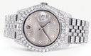 Iced Out Rolex Datejust 36 MM | Stainless Steel | 16.5 Carats of Diamonds | Grey Diamond Dial | Jubilee Band | Model 116200