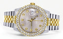 Diamond Gold Rolex Watch For Men 16233 | 36Mm | Custom Grey Dial | Two Row 4.25 Carat Bezel | Jubilee Band