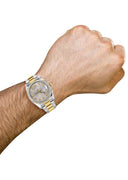 New Style | Diamond Gold Rolex Watch For Men | 36Mm | Gray Dial | Oyster Band