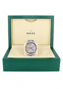 Diamond Gold Rolex Watch For Men 16200 | 36Mm | Rainbow Sapphire Bezel | Grey Dial | Jubilee Band
