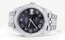 Diamond Iced Out Rolex Datejust 41 | 25 Carats Of Diamonds | Custom Grey Roman Numeral Diamond Dial | Two Row | Jubilee Band