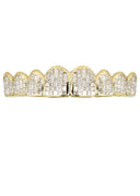 GOLD 8 TOOTH INVISIBLE SET PRINCESS DIAMOND GRILLS