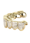 GOLD 8 TOOTH INVISIBLE SET PRINCESS DIAMOND GRILLS