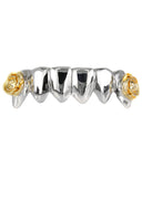 GOLD 6 TOOTH 3D DESIGN FLOWER GRILLS