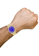 Rolex Day-Date | Presidential | 18K Yellow Gold | Diamond Bezel | Light Blue Roman Diamond Dial