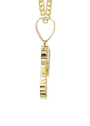 10K Yellow Gold Chain & Cz Hatchet Pendant | Appx. 13.8 Grams