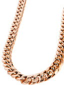 14K Rose Gold Chain - Hollow Rose Miami Cuban Link Chain