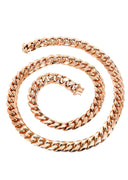 14K Rose Gold Chain - Hollow Rose Miami Cuban Link Chain