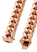 14K Rose Gold Chain - Hollow Rose Miami Cuban Link Chain
