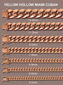 14K Rose Gold Chain - Hollow Rose Miami Cuban Link Chain