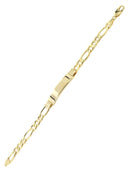 Hollow ID Figaro Bracelet 10K/14K Yellow Gold