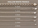 Womens 14K White Gold Chain - Hollow White Franco Chain