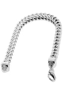 Hollow Womens Franco Bracelet 10K/14K White Gold