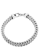 Hollow Womens Franco Bracelet 10K/14K White Gold