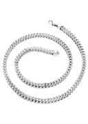 Womens 14K White Gold Chain - Hollow White Franco Chain