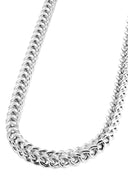 Womens 14K White Gold Chain - Hollow White Franco Chain