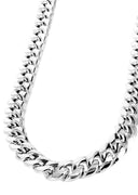 Womens 14K White Gold Chain - Hollow Miami Cuban Link Chain
