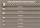 Gold Chain - Womens Hollow Diamond Cut Franco Chain 10K White Gold