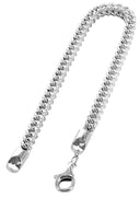 14K White Gold Bracelet  Hollow Franco Diamond Cut For Women