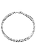 Hollow Womens Diamond Cut Franco Bracelet 10K White Gold