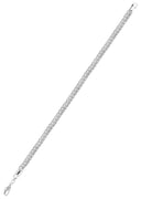 14K White Gold Bracelet  Hollow Franco Diamond Cut For Women