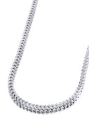Gold Chain - Womens Hollow Diamond Cut Franco Chain 10K White Gold