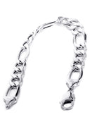 Hollow Womens Figaro Bracelet 10K/14K White Gold