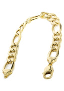 Hollow Mens Figaro Bracelet 10K/14K Yellow Gold