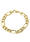 Hollow Womens Figaro Bracelet 10K Yellow Gold
