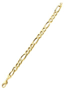 Hollow Womens Figaro Bracelet 10K Yellow Gold