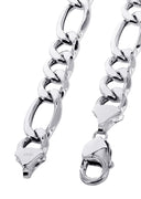 White Gold Chain - Womens Hollow Figaro Chain 10K Gold