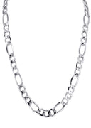 White Gold Chain - Womens Hollow Figaro Chain 10K Gold