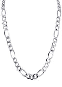 White Gold Chain - Mens Hollow Figaro Chain 10K/14K Gold
