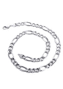 White Gold Chain - Womens Hollow Figaro Chain 10K Gold