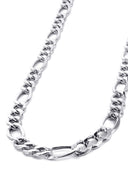 White Gold Chain - Womens Hollow Figaro Chain 10K Gold