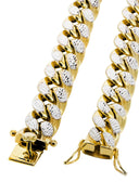 Gold Chain - Womens Hollow Diamond Cut Miami Cuban Link Chain 10k Gold