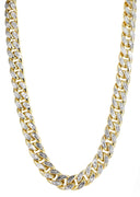 Gold Chain - Womens Hollow Diamond Cut Miami Cuban Link Chain 10k Gold