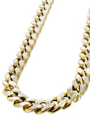 Gold Chain - Womens Hollow Diamond Cut Miami Cuban Link Chain 10k Gold