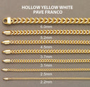 Womens 14K Yellow Gold Chain - Hollow Diamond Cut Franco Chain