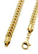 Womens 14K Yellow Gold Chain - Hollow Diamond Cut Franco Chain