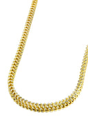 Womens 14K Yellow Gold Chain - Hollow Diamond Cut Franco Chain