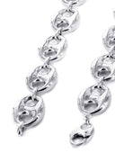 White Gold Chain - Womens Hollow Puff Chain 10K Gold